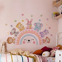 FUFUQUARE rainbow wall sticker with hearts and butterflies brightens nursery spaces