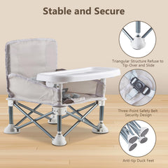 FUFVUTI lightweight travel highchair makes camping and travel effortless.