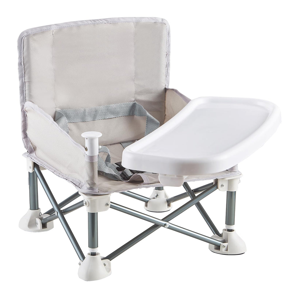 FUFVUTI portable baby chair with removable tray for easy feeding on the go.