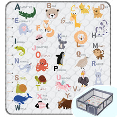 FUGWU Baby Play Mat with animal alphabet pattern for visual learning during floor play