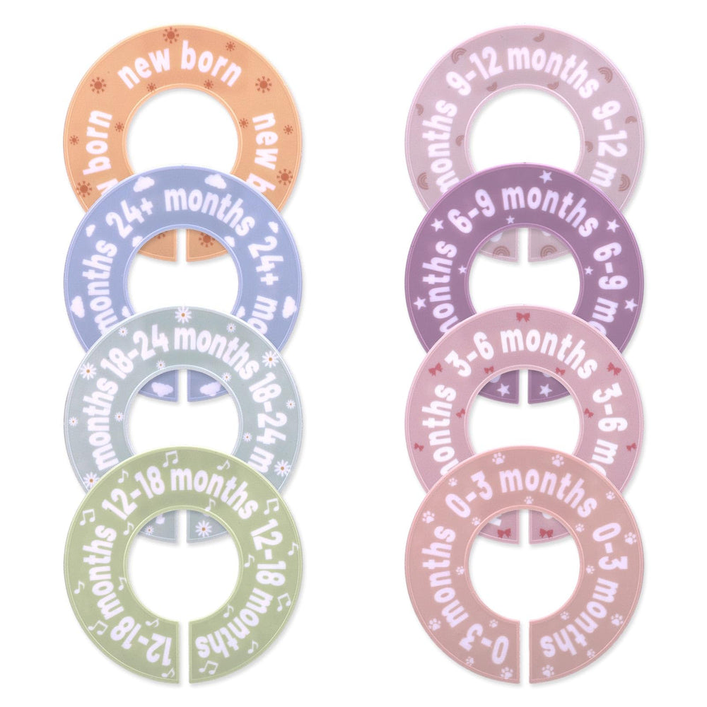 Fukaisu 8pc baby closet dividers in packaging for quick nursery organization.