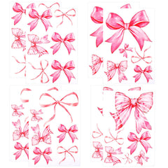 Fukaisu pink bow wall sticker sheet adds playful decor to walls