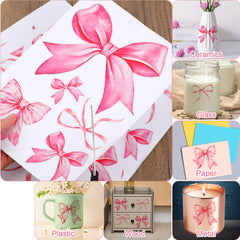 Fukaisu pink bow wall sticker sheet brightens a bedroom wall