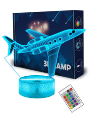 FULLOSUN airplane night light base glows softly for warm bedside ambience.