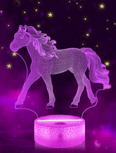 FULLOSUN horse illusion lamp base showcases a soft, eye-friendly glow for kids' rooms.