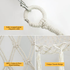 FUNCYboo cotton rope hammock material emphasizes durability and long-lasting plush storage.