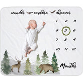 Fundich woodland milestone blanket for adorable monthly photo memories.