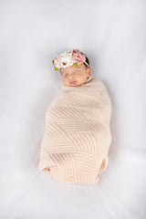 Funky Junque Tie Dye Viscose Baby Blanket swaddle setup for baby comfort