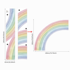 Funlife pastel rainbow wall decals panel-01 for quick nursery decor with peel-and-stick installation.