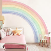 Funlife rainbow wall mural panel 1 offers a gentle backdrop for kids’ rooms.