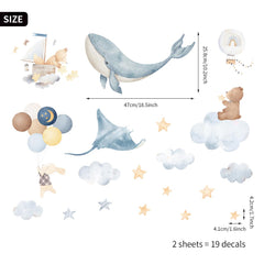 Funlife undersea turtle decals create a calming, playful focal point on clean walls.