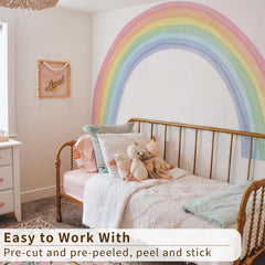 funlife vinyl rainbow wall mural panel 4 easy to apply on smooth surfaces.