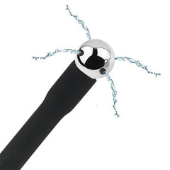 Funny Steel black hose nozzle provides discreet durability.