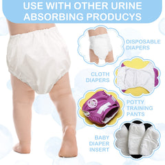 Funtery white back view diaper cover with adjustable fit for toddlers.