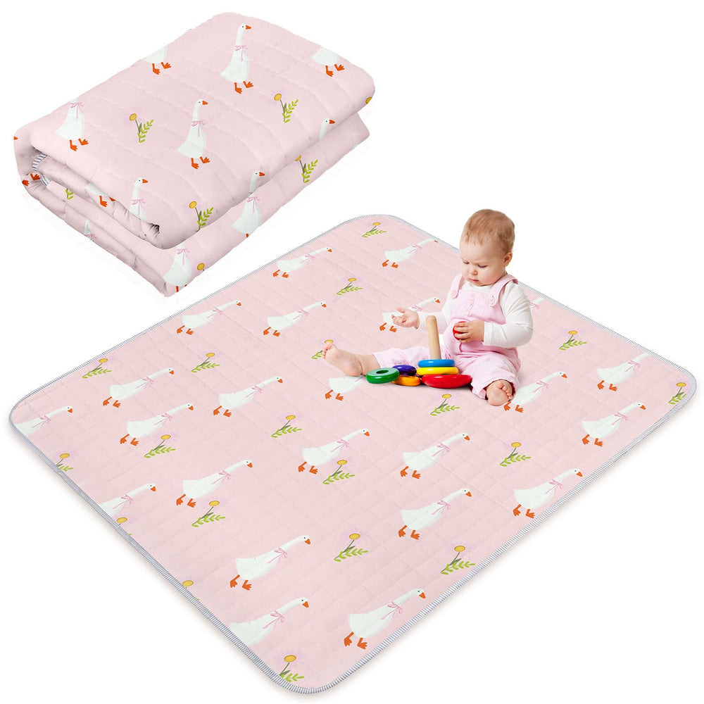 Funtery goose playmat close-up design for tummy time and sensory play.