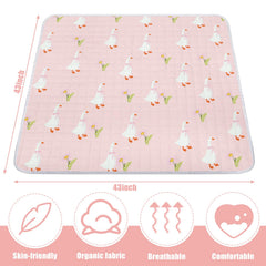 Funtery goose playmat with multicolor motifs to engage babies during play.