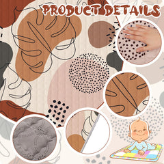 Funtery woodland animals soft fabric playmat with plush surface for tummy time.