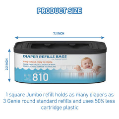 Fununcat 810-diaper jumbo refill holds up to many newborn diapers for long intervals.