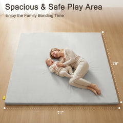 Close-up of the 1.2-inch thick foam padding on the Funyoo mat