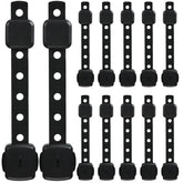 Fursafe&Q cabinet lock with adhesive straps for drill-free cabinet security.