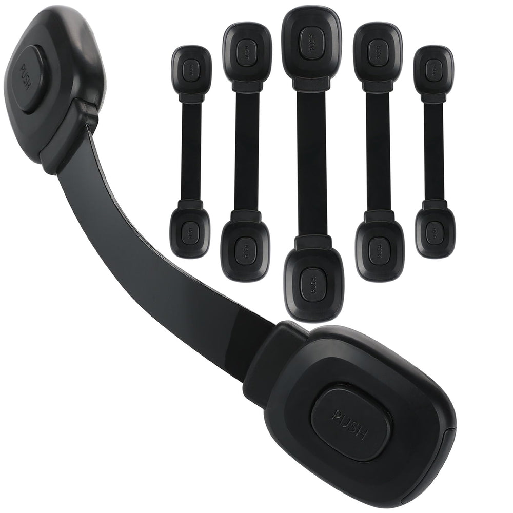Fursafe&Q cabinet locks with adhesive straps for safe, no-drill protection.