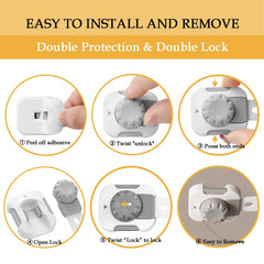 Fursafe&Q adjustable safety straps fitting various furniture shapes and sizes.