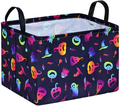 FUULOXE Halloween Ghost Storage Basket with handles for easy candy collection