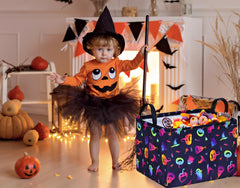 FUULOXE Halloween basket with waterproof inner lining to resist spills