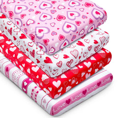 FuWeave Valentines heart pattern crib sheet adds playful charm with a snug fit.