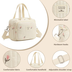 Fwkekye diaper bag tote open compartment demonstrates quick packing.
