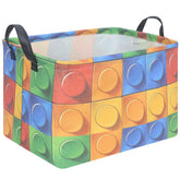 FXOCSHE Building Brick Basket with cartoon design for playful toy storage