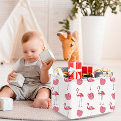 FXOCSHE Flamingo Pink Basket inside waterproof coating keeps contents dry.