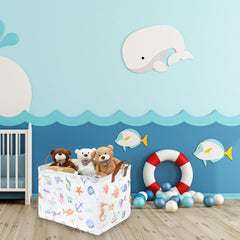 FXOCSHE Ocean Animals waterproof inner basket keeps cleanups simple.