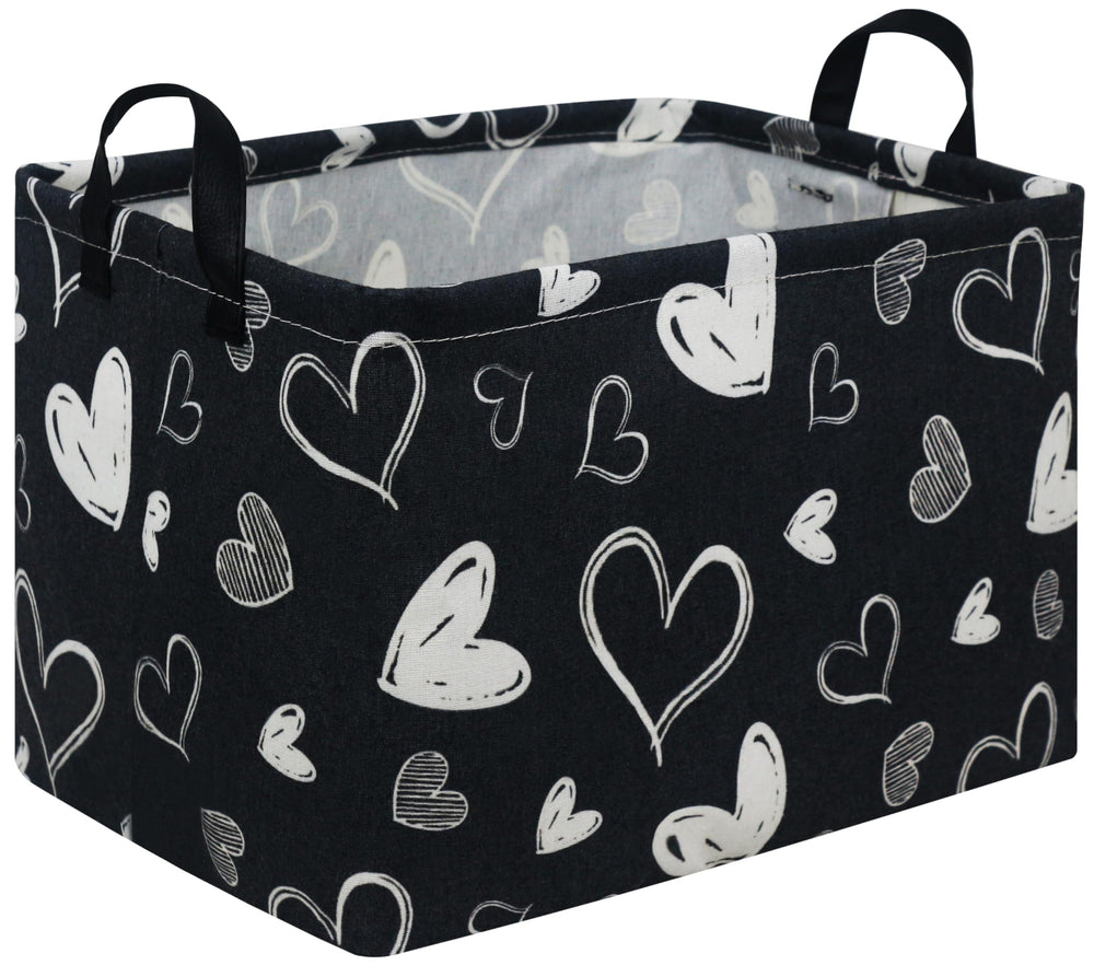FXOCSHE rectangular black gift basket front view, ideal for organized storage in any room