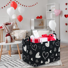 FXOCSHE rectangular black gift basket open top, stands upright for fast toy access