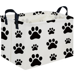 FXOCSHE rectangular dog basket with dog paw icon, perfect for toy storage and decor.