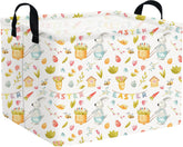 FXOCSHE rectangular Easter basket front view shows durable canvas and sturdy handles for toy storage.