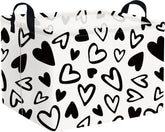 FXOCSHE rectangular Easter basket with black heart design, ideal for toy organization.