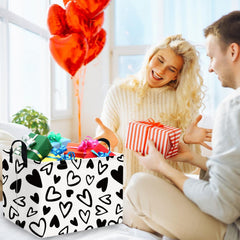 FXOCSHE basket from the side showing portable leather handle for easy carrying.
