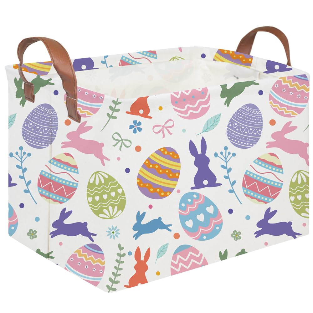 FXOCSHE rectangular Easter basket for organized toy storage and easy access.