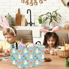 FXOCSHE Rectangular Easter Bunny Basket showcasing durable fabric for nursery organization