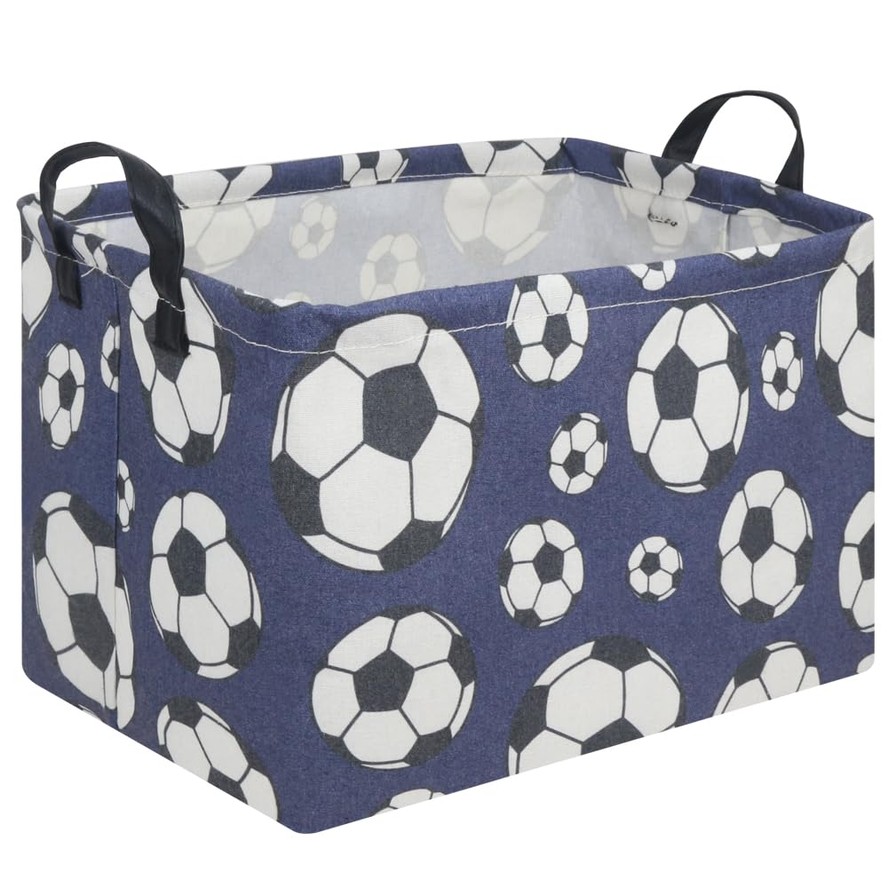 FXOCSHE rectangular Easter soccer basket storage bin helps keep toys organized