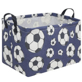 FXOCSHE rectangular Easter soccer basket storage bin helps keep toys organized