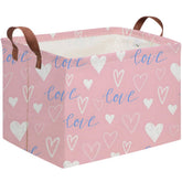 FXOCSHE pink rectangular gift basket with a closed lid for stylish home storage.