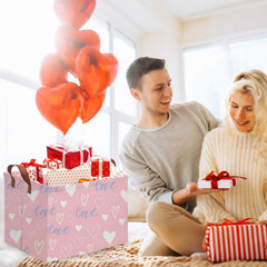 FXOCSHE pink gift basket opened, offering roomy 15L capacity for toys and books.