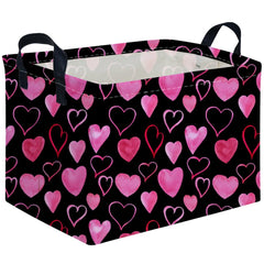 FXOCSHE rectangular Valentine's basket close-up highlights durable fabric and sturdy handle.