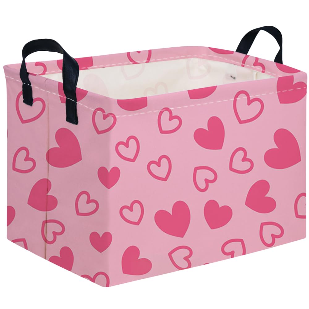 FXOCSHE rectangular valentines basket with pink handle for stylish storage.