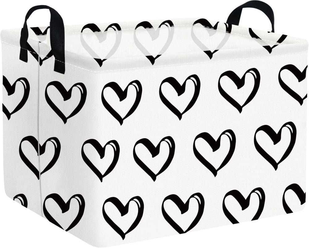 FXOCSHE Valentines Day basket with handle, ideal for organized toy storage.