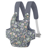 GAGAKU baby doll carrier in gray leaf, front view, soft cotton for dolls