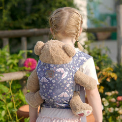 GAGAKU baby doll carrier in blue promotes nurturing play with dolls